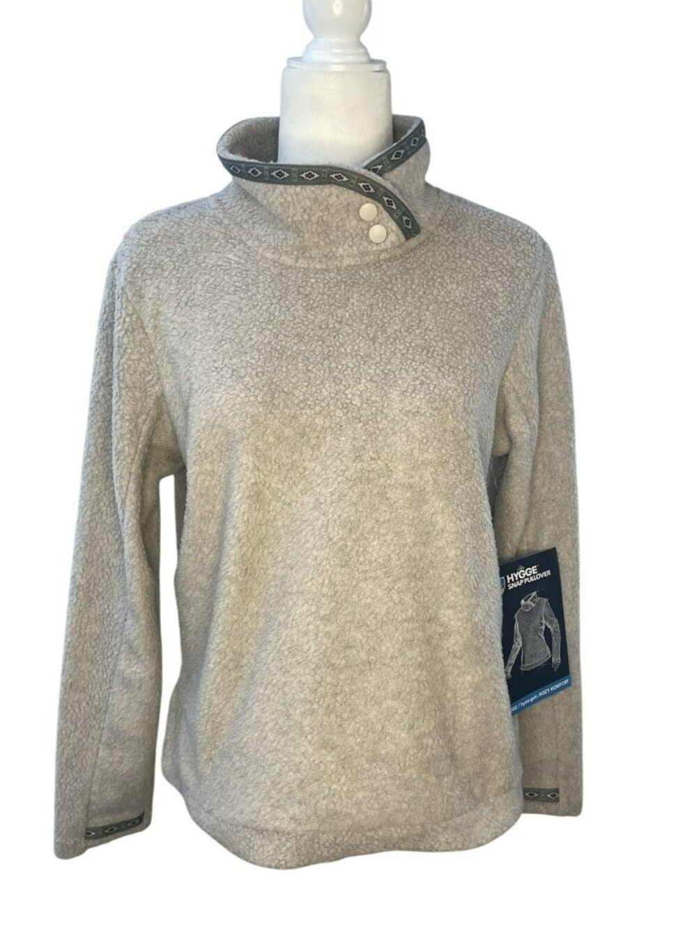 Kuhl Hygge Snap Pullover Women’s Natural Sherpa Jacket Kozy Komfort Small NWT